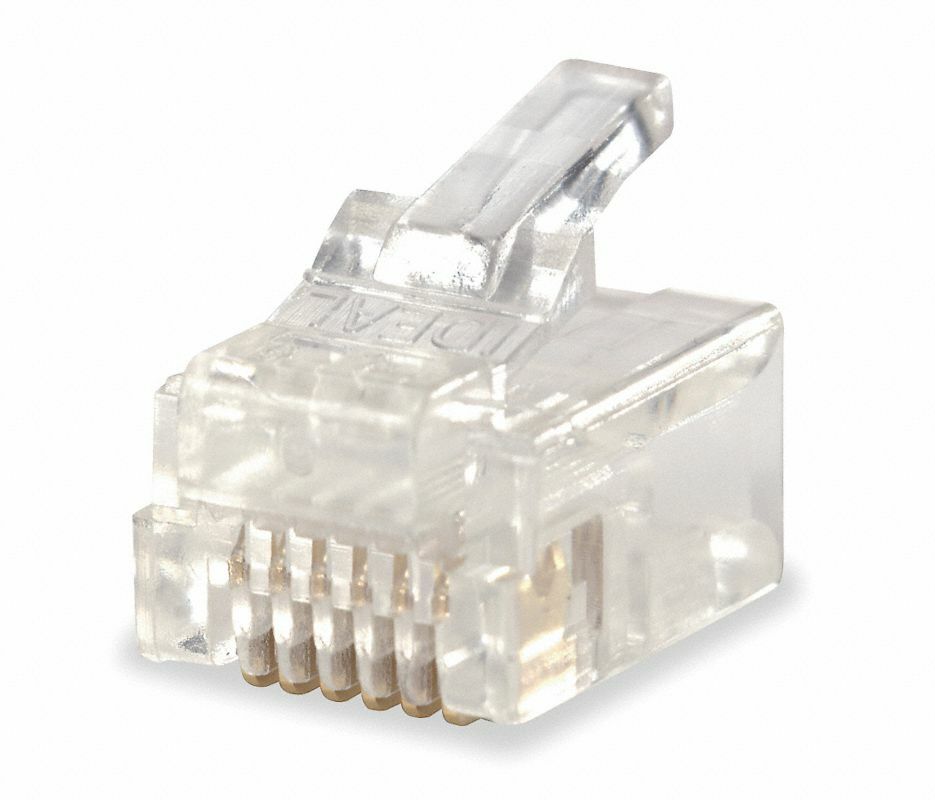 (30) 25-Pack Clear Modular Plugs, Number of Contacts: 6, Number of Positions: 6