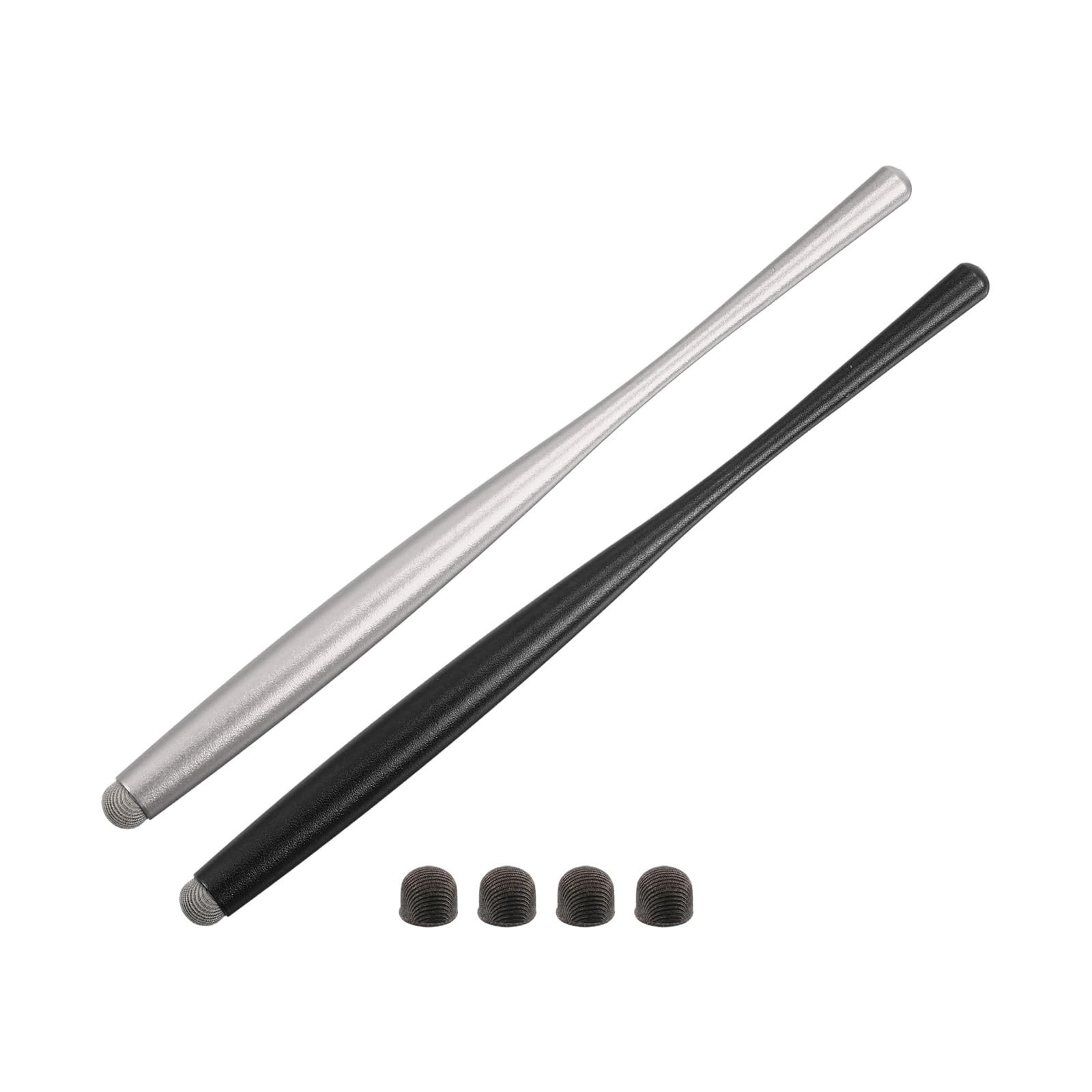 MECCANIXITY 2pcs Stylus Pens for Touch Screens Slim Universal Black,Silver 