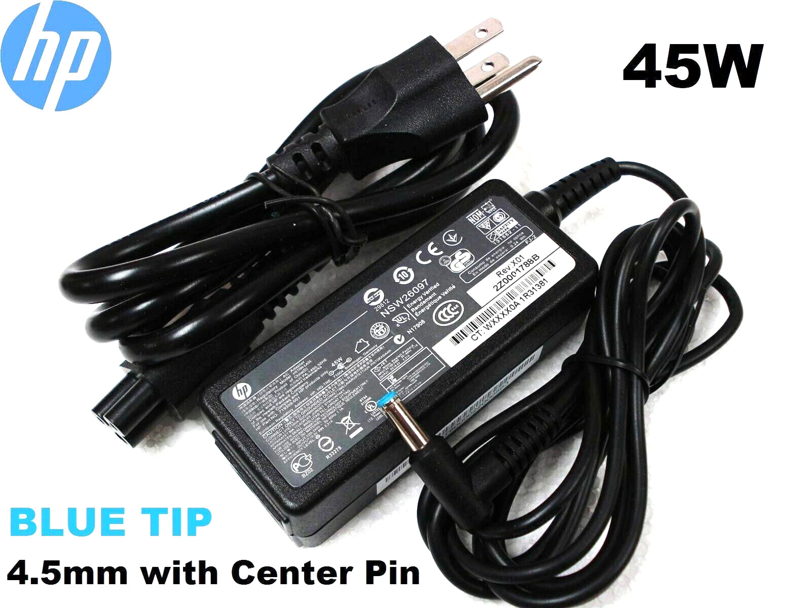 Genuine 45W HP AC Adapter for M22f M24f M27f M32f IPS ELED Monitor w/Cord