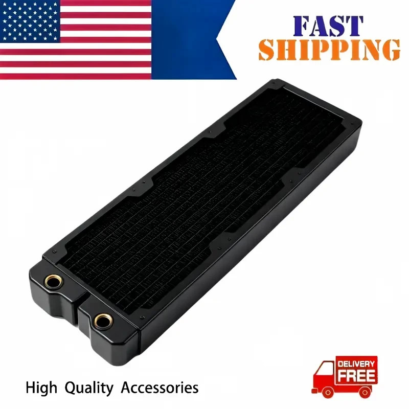 360mm Copper Water Cooling Radiator 45mm Thick G1/4 Thread PC Computer Black