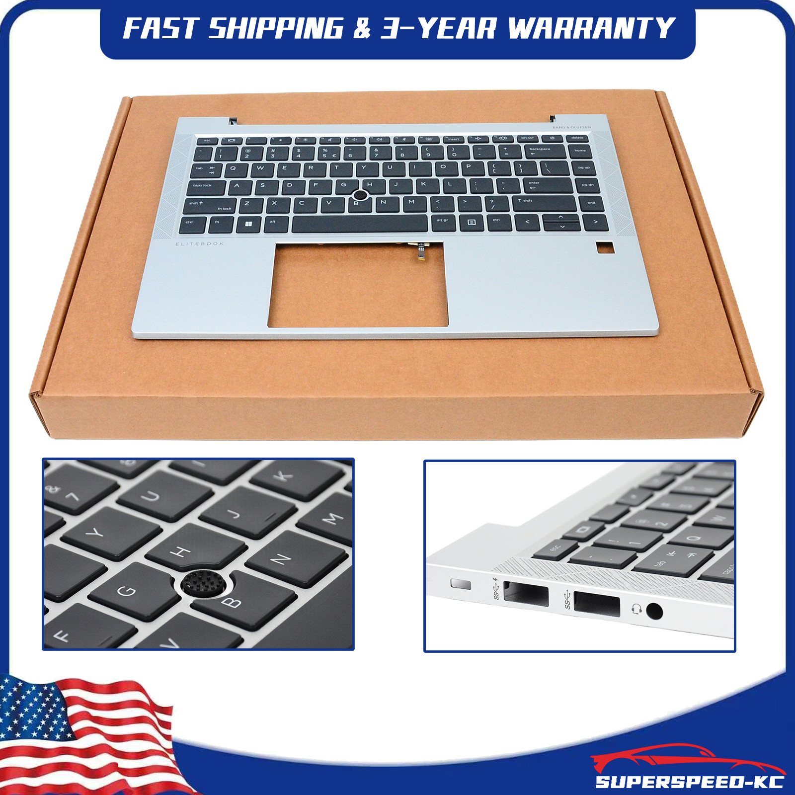 For HP EliteBook 840 G7 G8 Palmrest English Backlit Keyboard New M07090-001