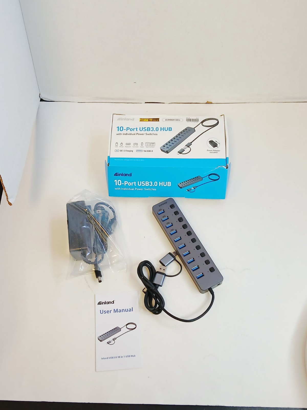 Inland USB 3.0 Hub Aluminum 10 Port USB 3.0 Data Hub BC1.2 - 10x USB3.0