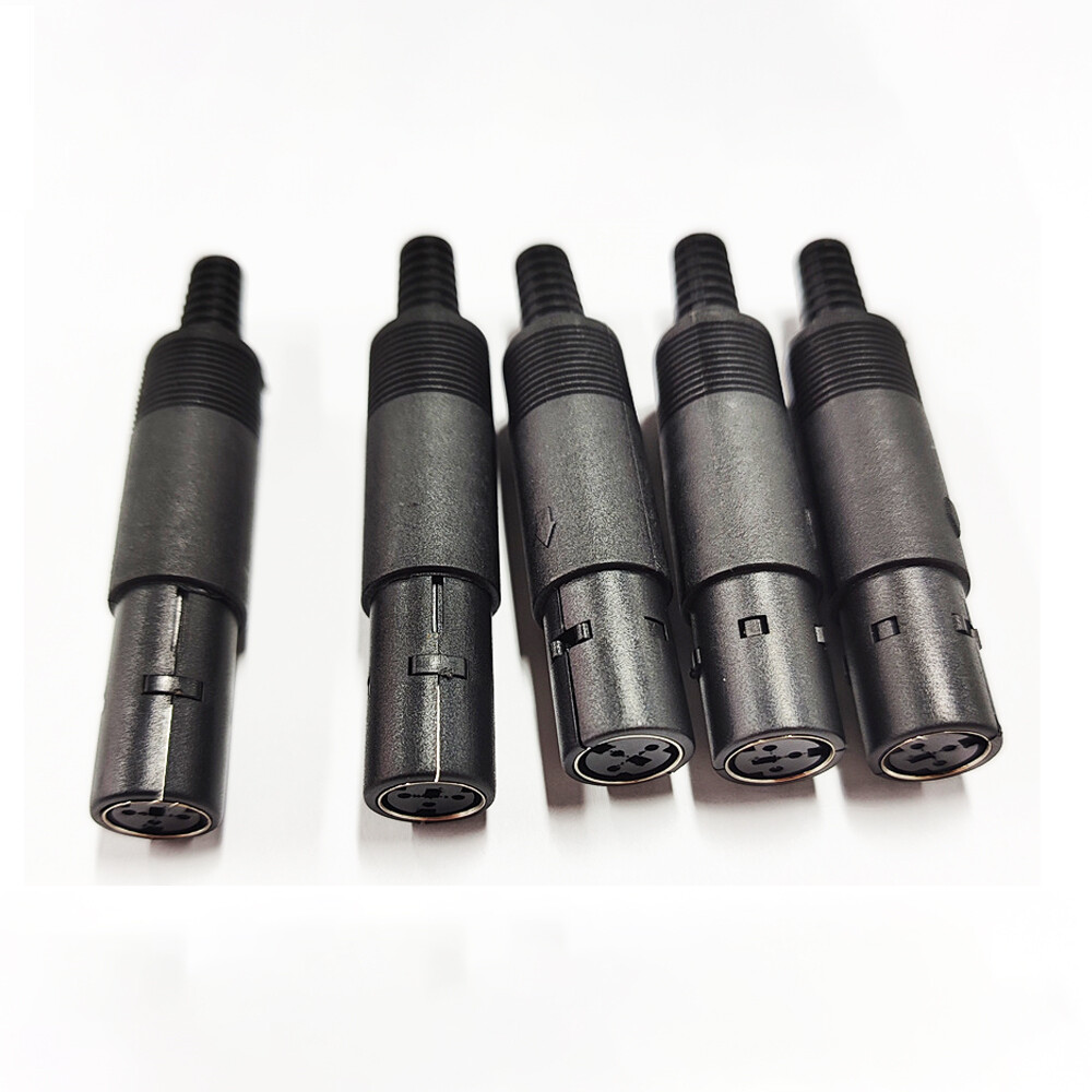5X Mini DIN Plug Jack Connector with Black ABS Plastic Handle 3pin to 8pin