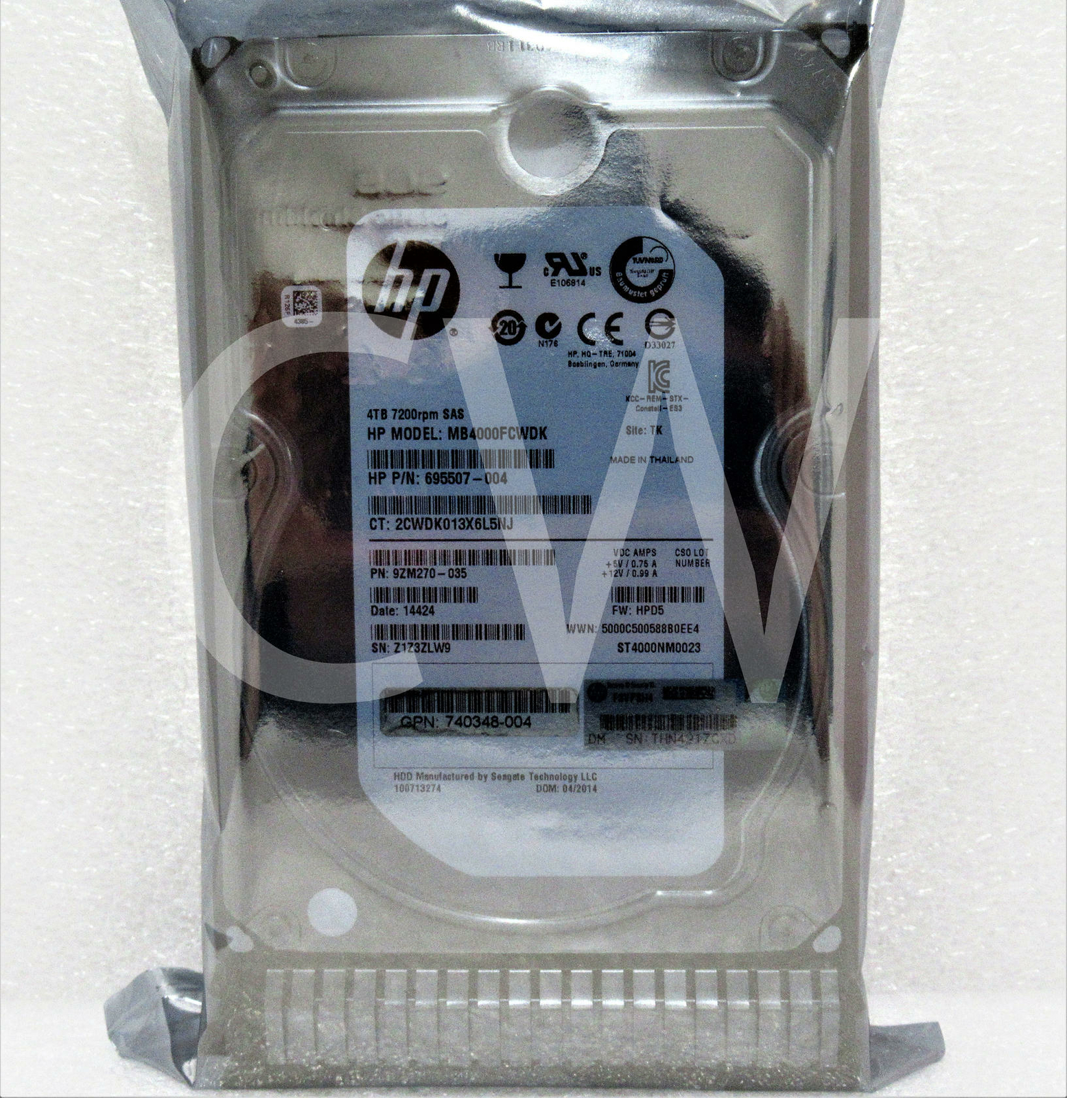 695842-001 695510-B21 HP GEN8 4TB 7200RPM 6Gbps DP MDL SC 3.5" SAS Hard Drive