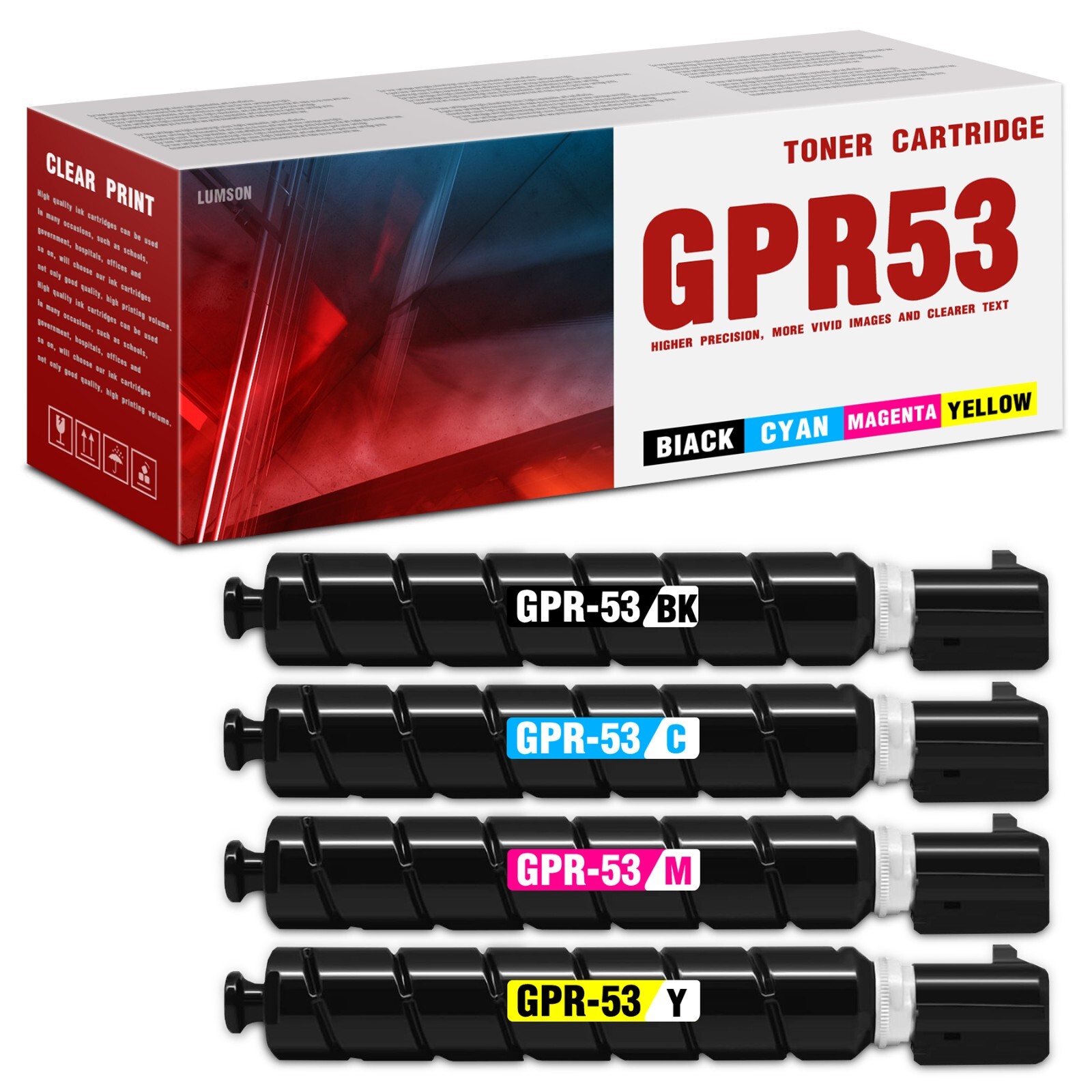 4Pack GPR-53 Toner Cartridges Replacement for Canon GPR53 C3325  C3525 C3530