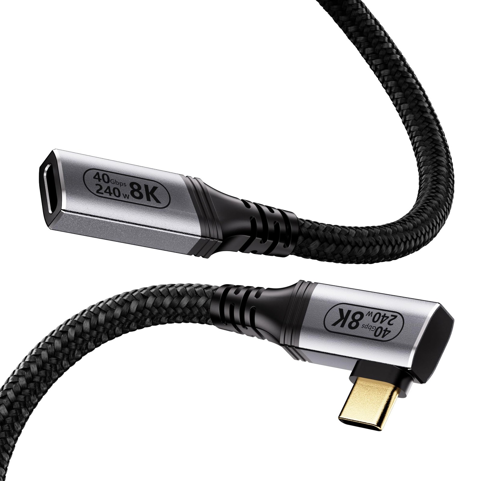 KMMXXCPM Short Right Angle USB C Extension Cable 2FT Compatible with