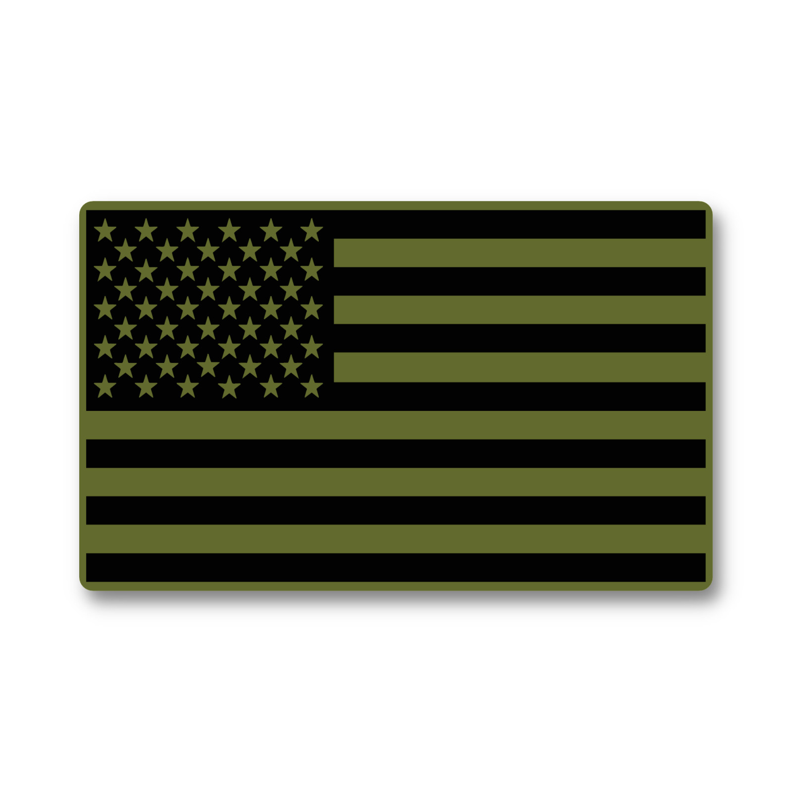 Subdued American Flag Sticker - Olive OD Green Flag Decals for Laptops & Tumbler