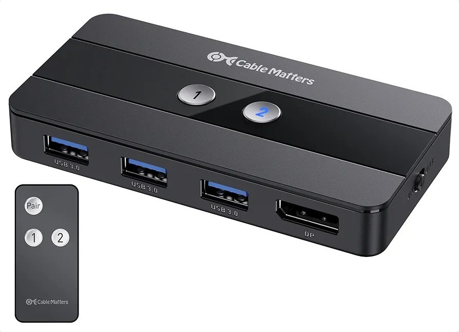 Cable Matters Dual 4K 60Hz USB C KVM Switch 2 Computers/KVM Switch USB 
