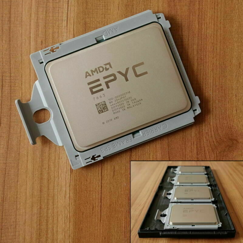 AMD EPYC 7663 Milan CPU 56-Core 2.0GHz SP3 240W Server Processor 100-000000318