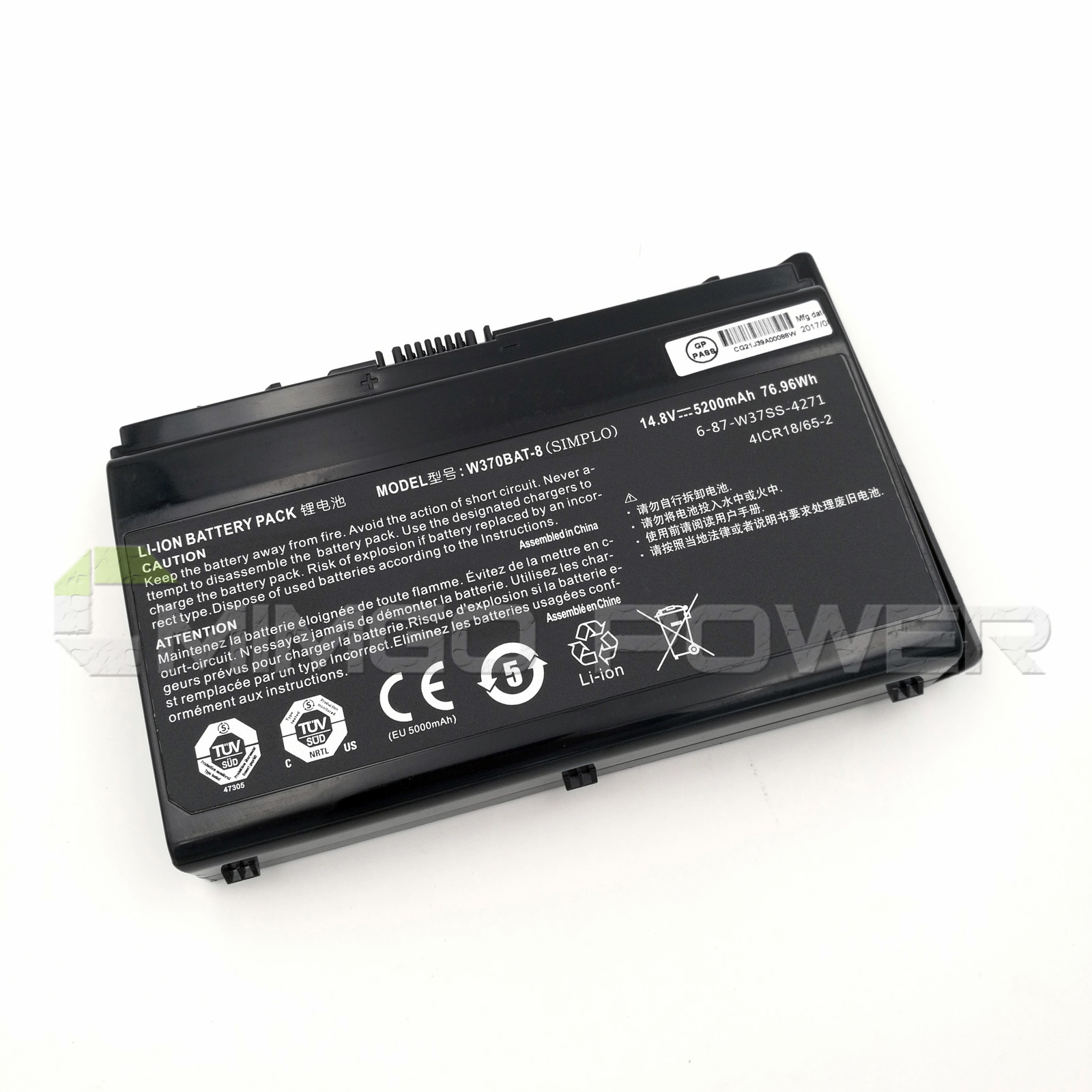 New Genuine W370BAT-8 Battery for Clevo W350ST W355ST W370ST W370SS K590S K790S