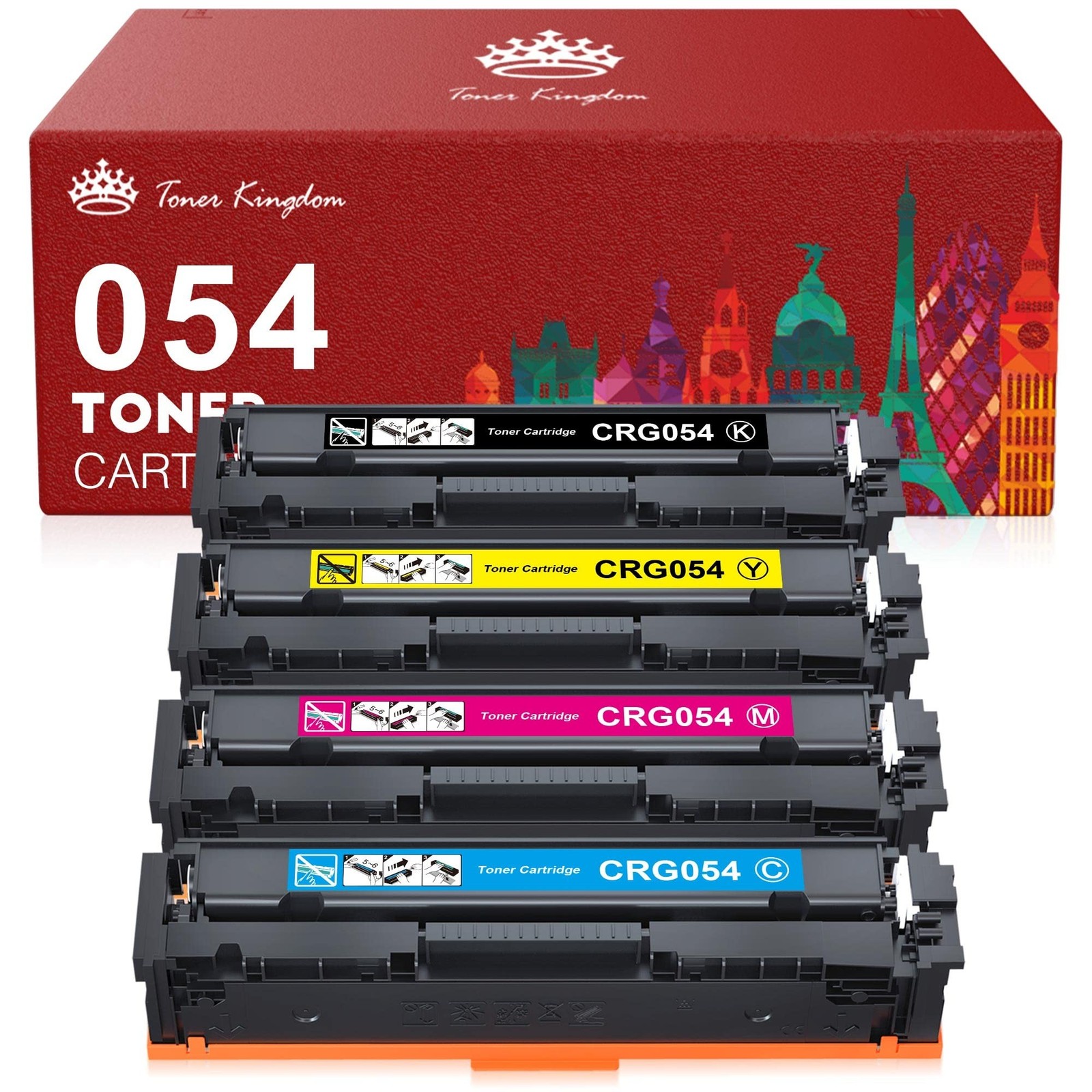 Toner Kingdom Compatible Toner Cartridge Replacement for Canon Cartridge 054 ...