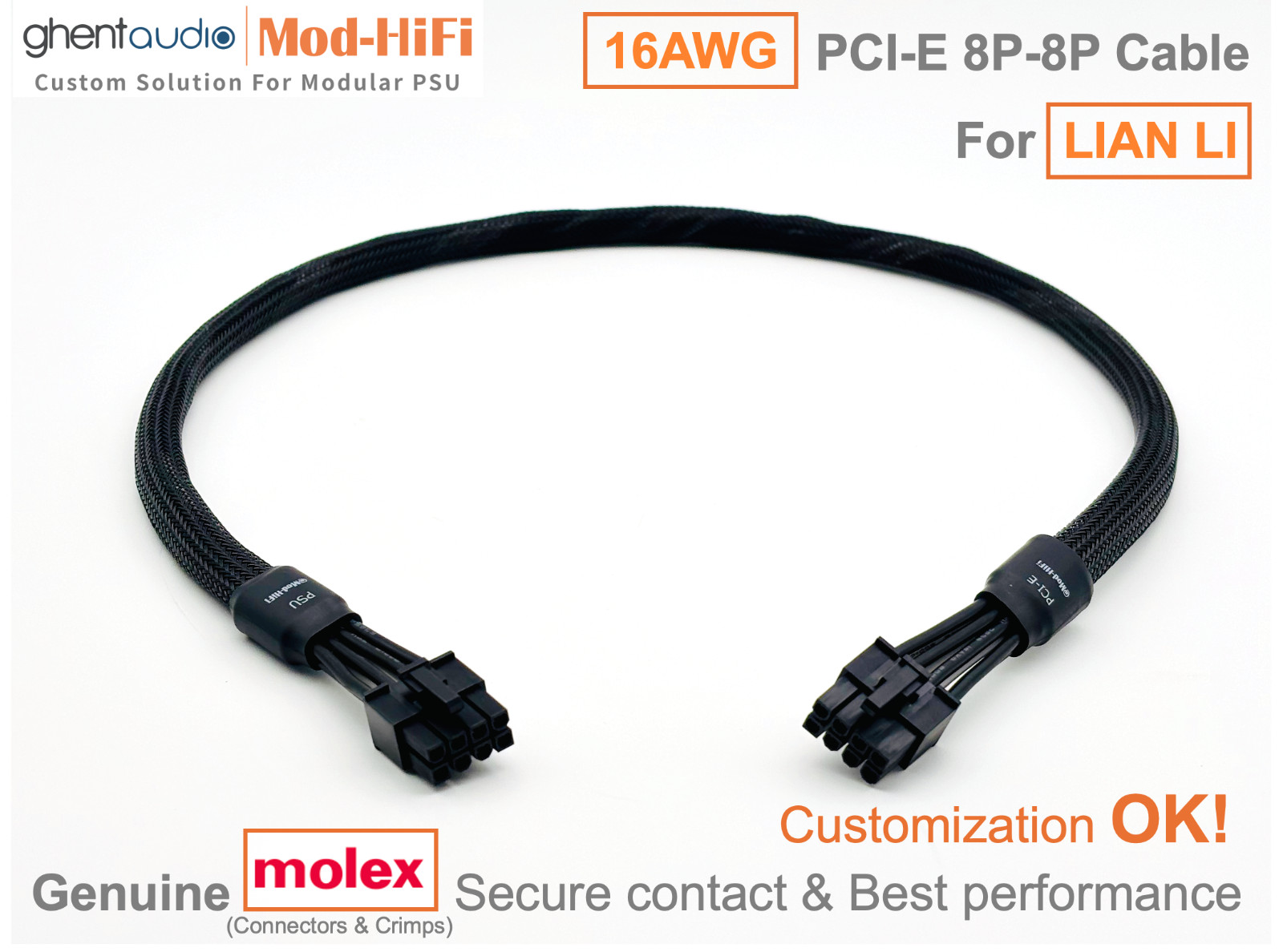 ⚡️Upgrade 16AWG PCI-E GPU 8P Cable for LIAN LI SP750 SP850 - 16" / 27" Available