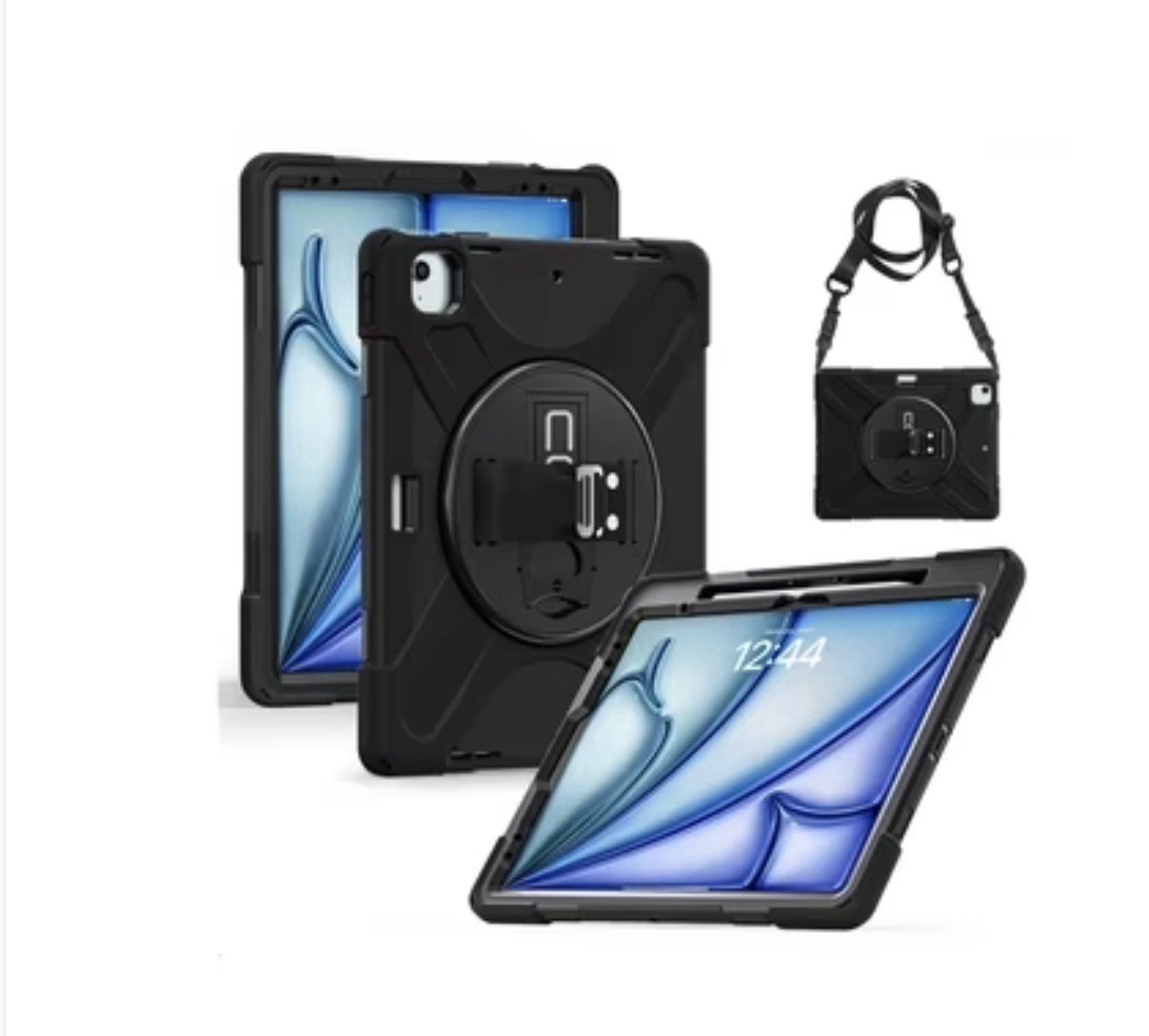 CODi Rugged Case for iPad Air 13" M2 M3 M4 & iPad Pro 12.9" 3rd-6th Gen - Black