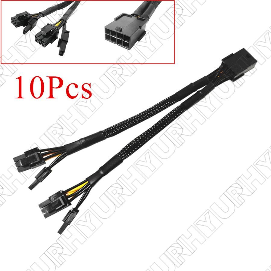10Pcs 22cm GPU PCIE 8 Pin Female To Dual 2X 8 Pin Male PCI Express Power Adapter