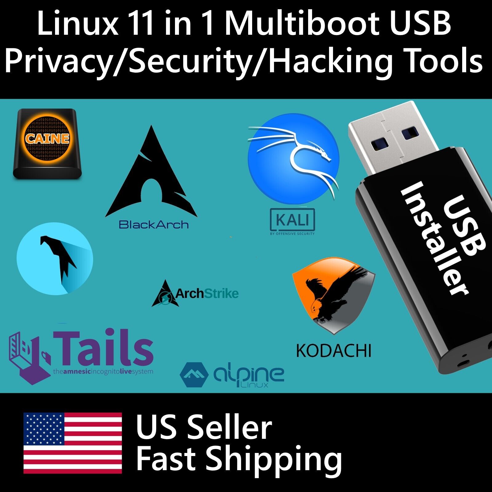 Linux 11 in 1 Windows Alternative Bootable Security Privacy Kali Tails Caine
