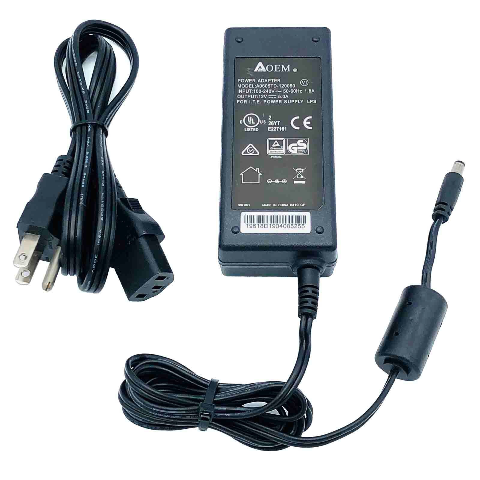 Original Atech OEM A0605TD-120050 AC Power Adapter 12V 5A 60W ITE Power Supply