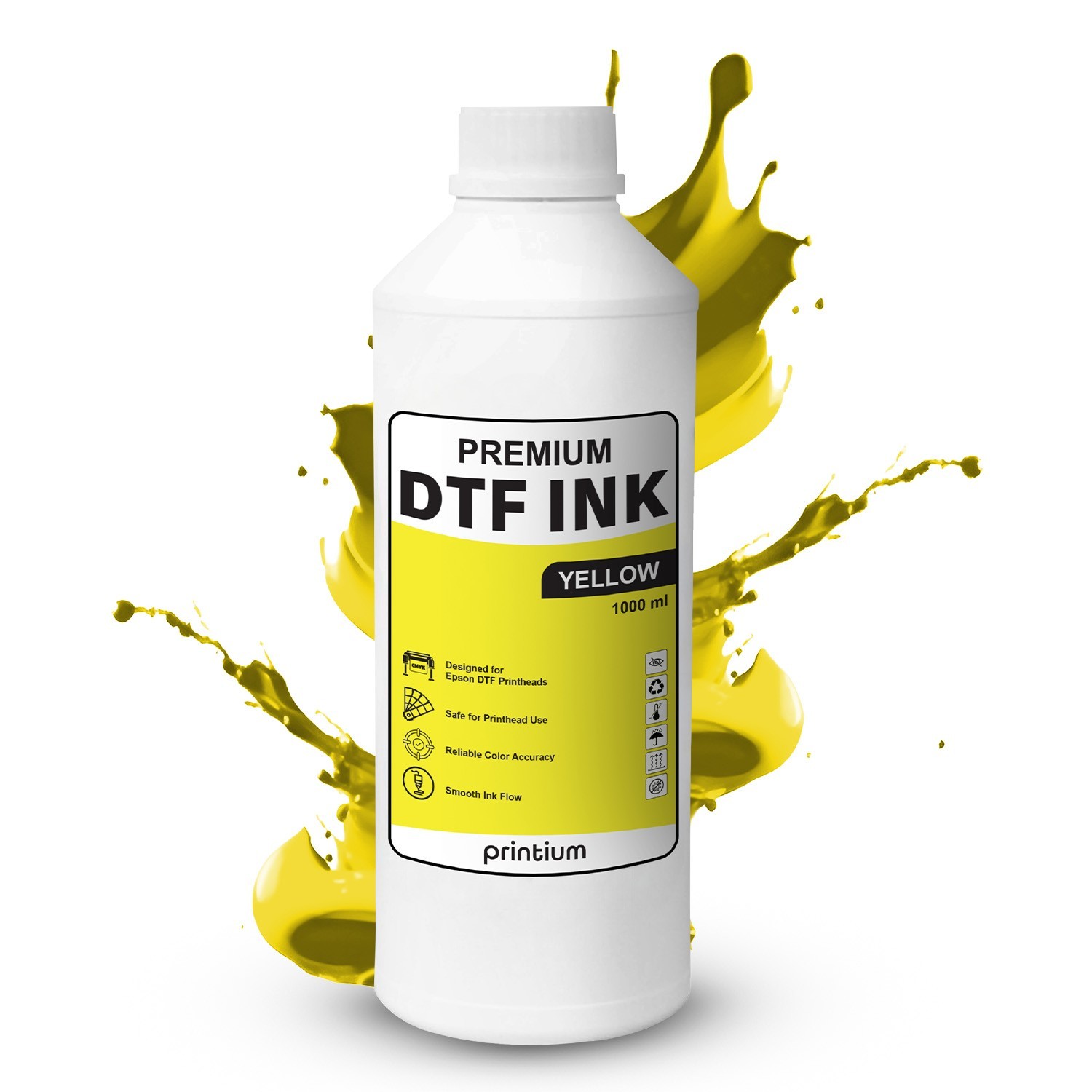 DTF Ink Yellow 33.8 fl oz (1000 ml) Refill – High Opacity, Clog-Free Formula