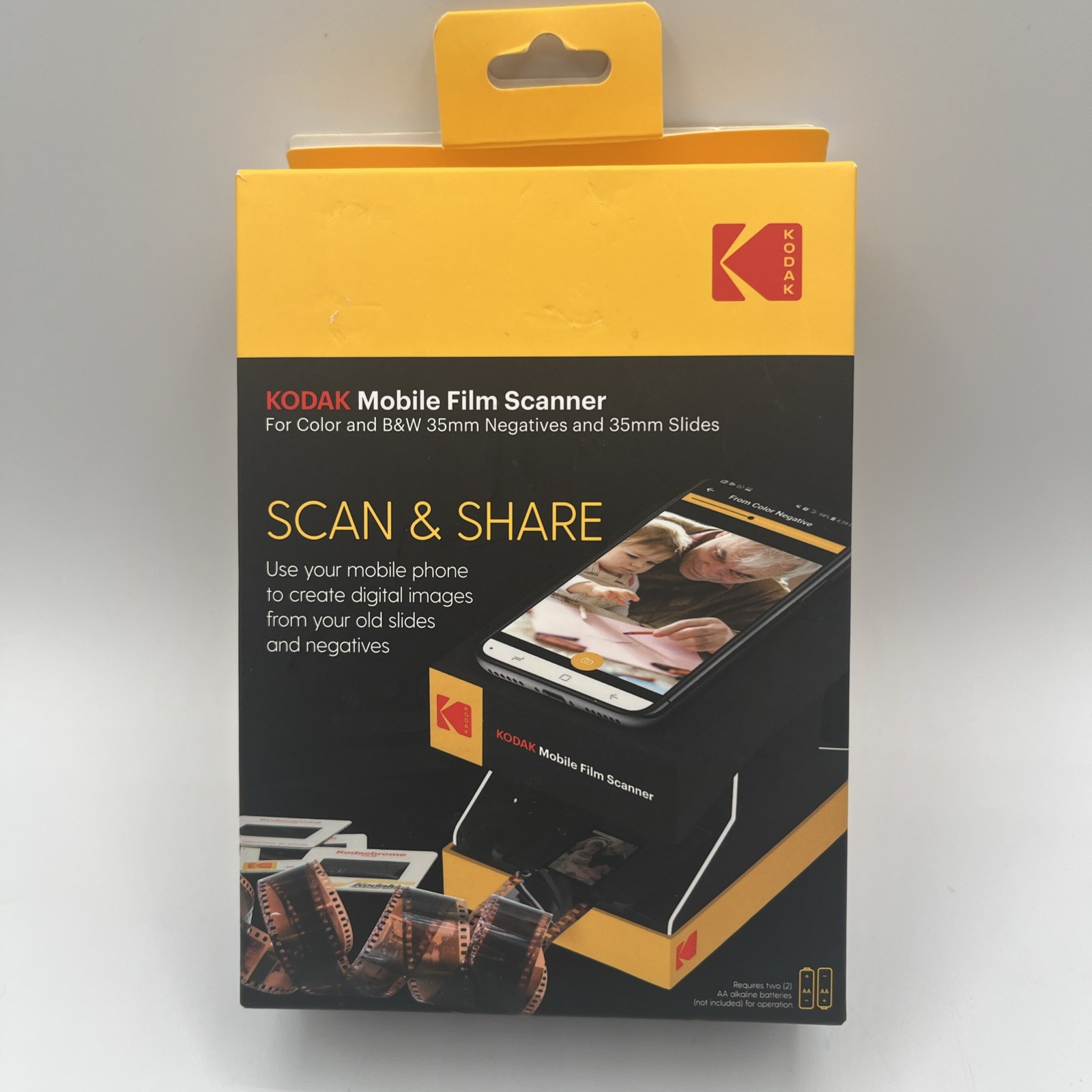 Kodak Mobile Film Scanner - Scan & Share Color & B&W 35mm Negatives & Slides New