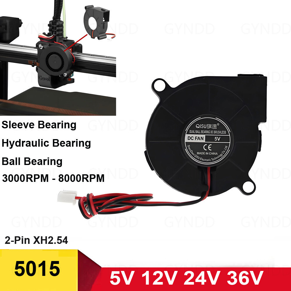 5015 DC Brushless 5V - 36V Silent Radial Turbo Blower Fan Cooling for 3D Printer