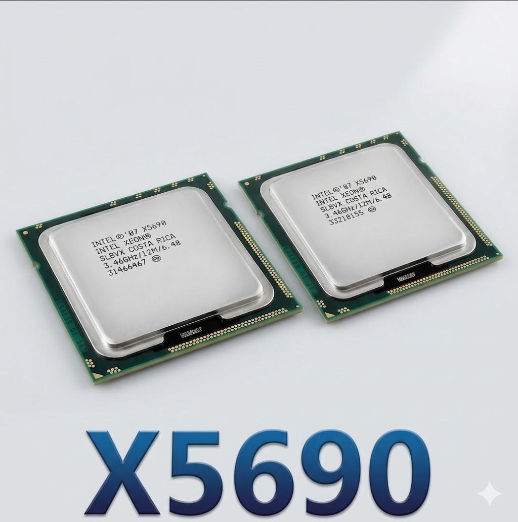 Matched Pair 2x Intel Xeon X5690 SLBVX 6-Core 3.46GHz LGA1366 Server CPUs