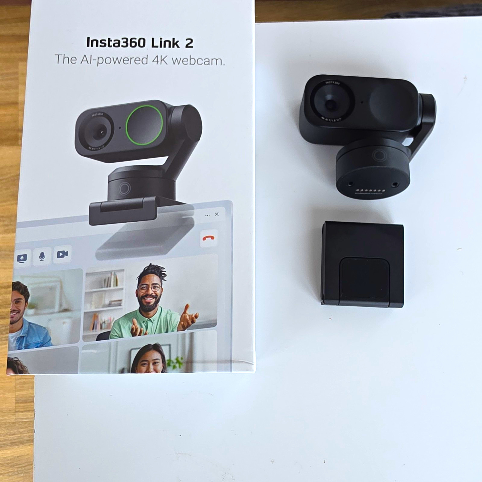 Insta360 Link 2 4K 60fps AI Webcam, Black, USB-C Connectivity