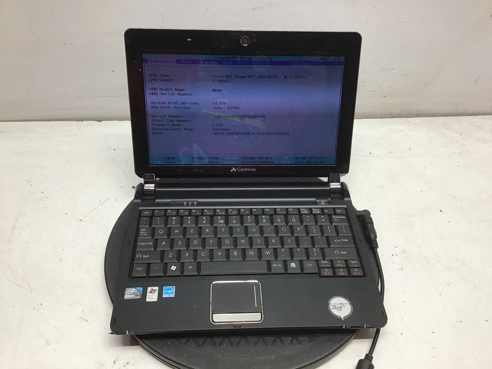 Gateway KAV60 Intel Atom N270 1.6GHz NO HDD