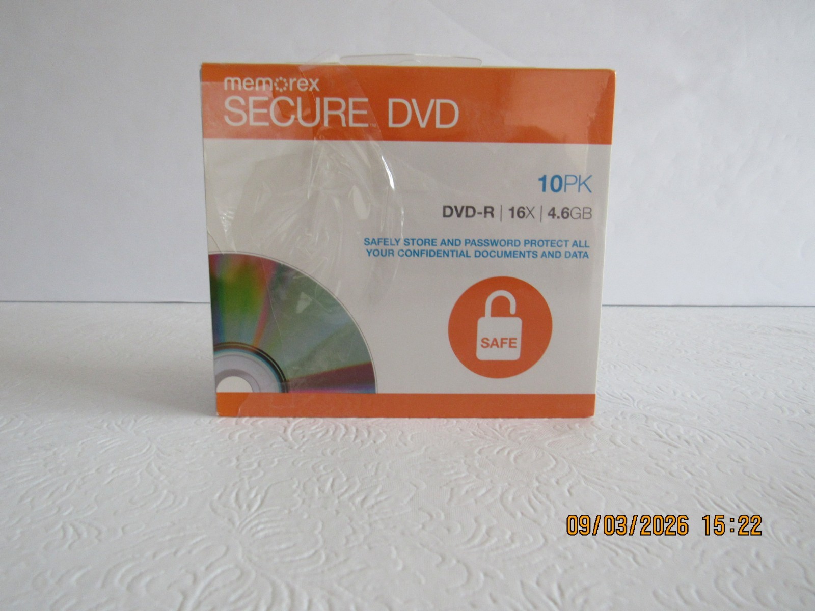 Memorex Secure DVD-R Password Protected Encryption 4.6GB AES 256 Bit (9 Discs)