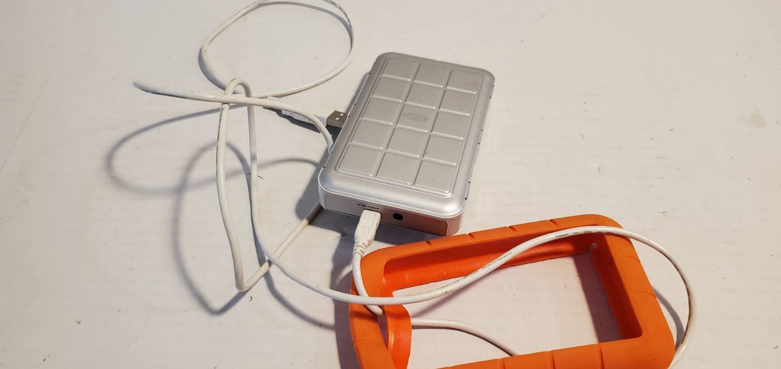 Lacie Rugged By Neil Poulton Portable External Hard Drive w/ Case works fine