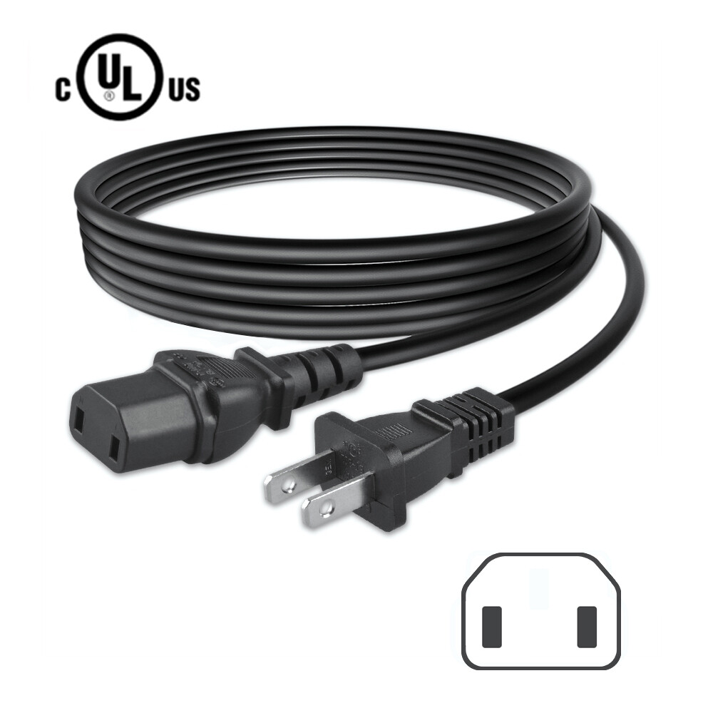 6.6ft UL 2-Prong AC Power Cable Cord for Volex Baohing IEC C17 Stereo Receiver