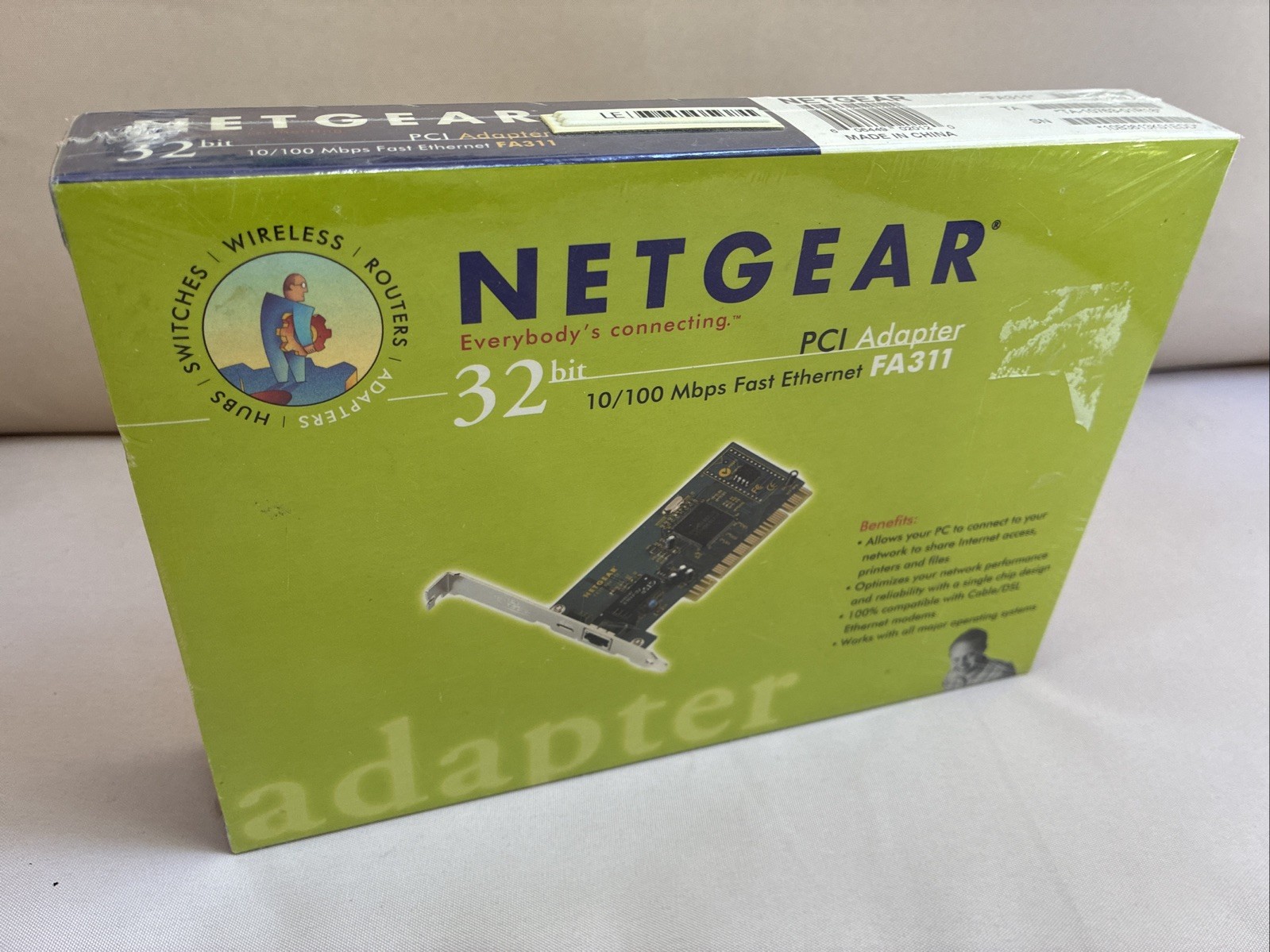 NETGEAR FA311 32-bit 10/100 Mbps Fast Ethernet PCI  Adapter Card, NEW & SEALED