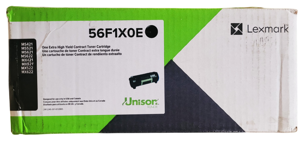 Lexmark 56F1X0E Black Extra High Yield Toner Cartridge Weight: 1lb:12.3oz