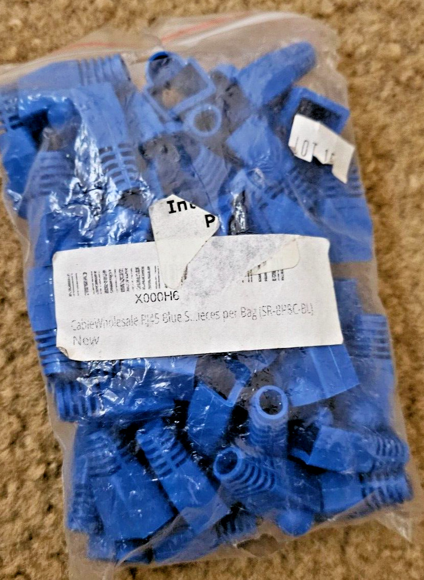 10x RJ45 Network Cable Plug Boots Cap Protective Sleeve Cat5 Cat6 - BLUE(A2)