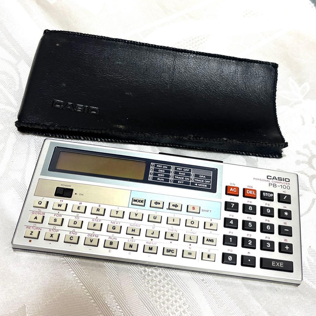 CASIO PB-100 Pocket Computer Retro Vintage with Cover Untested
