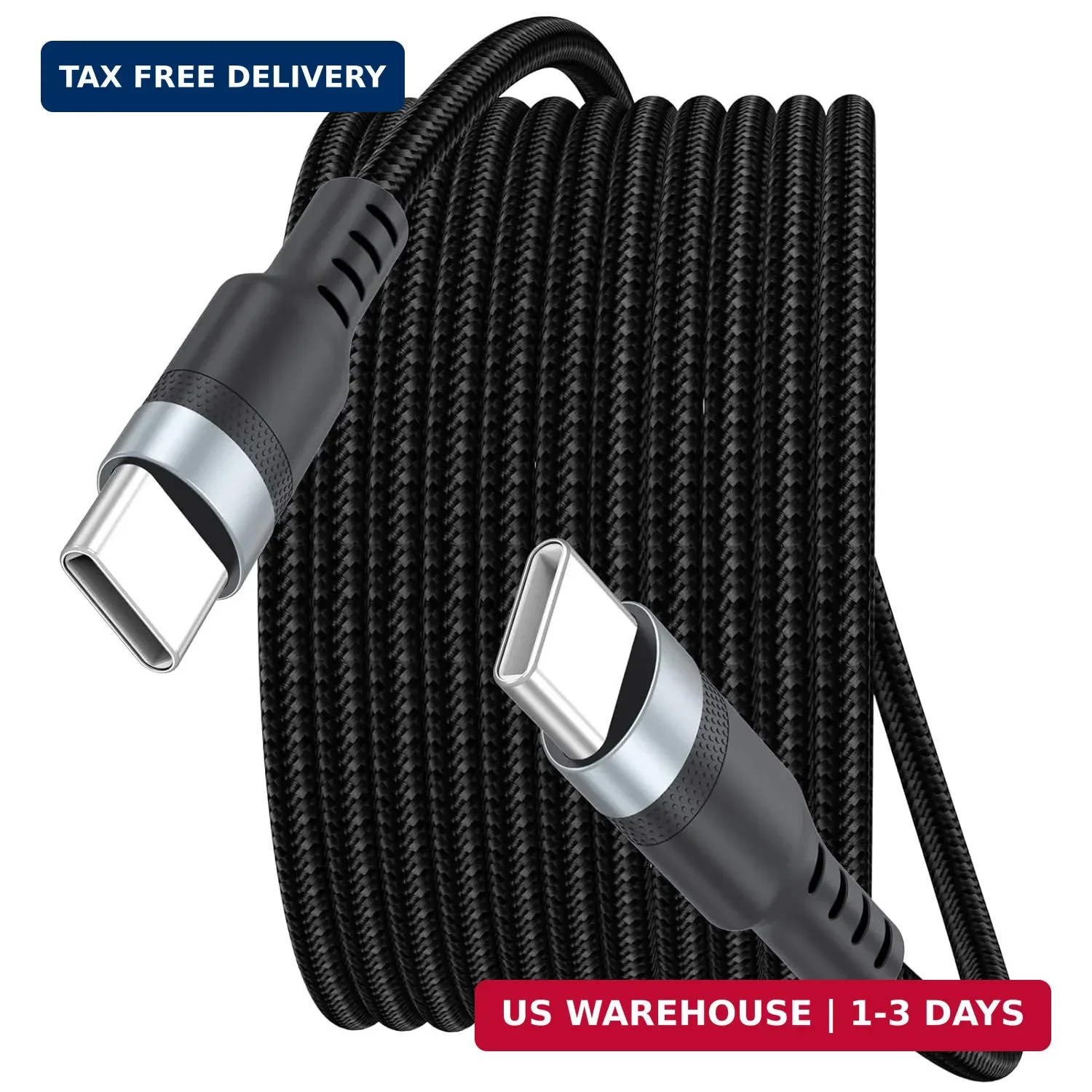 15ft USB C Cable Fast Charging 60W, Long USBC to USB-C Charge Cord 15 Foot Type 