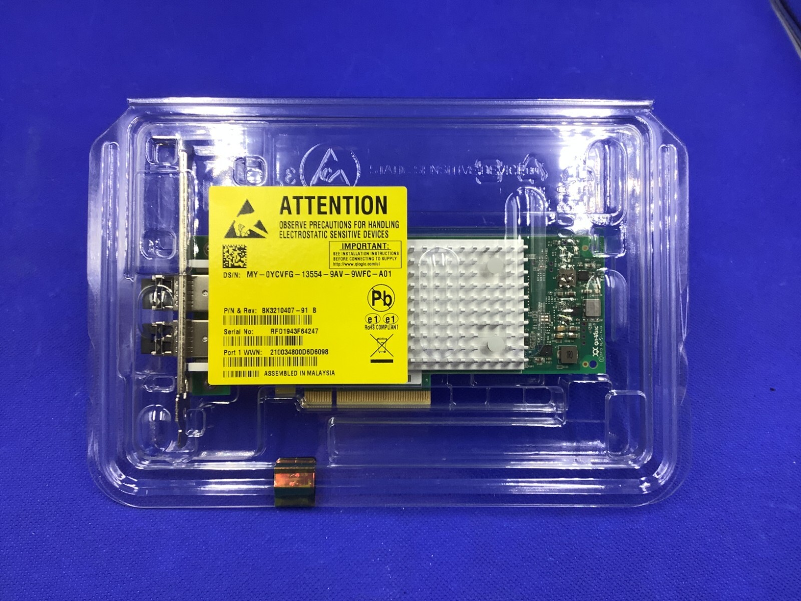 QLE2692 QLOGIC/DELL dual port 16 Gbit PCIe 3.0 Host Bus Adapters YCVFG CK9H1