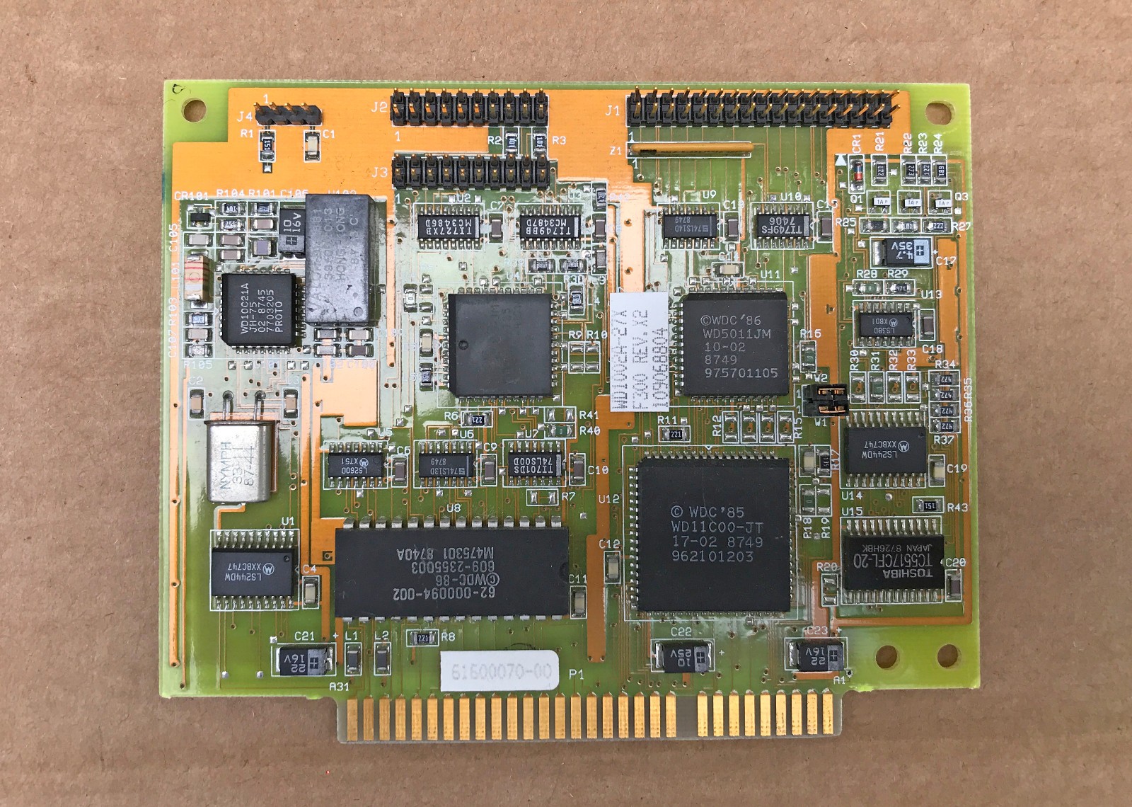 WESTERN DIGITAL 8 BIT ISA HARD DRIVE CONTROLLER BOARD -VINTAGE 1986
