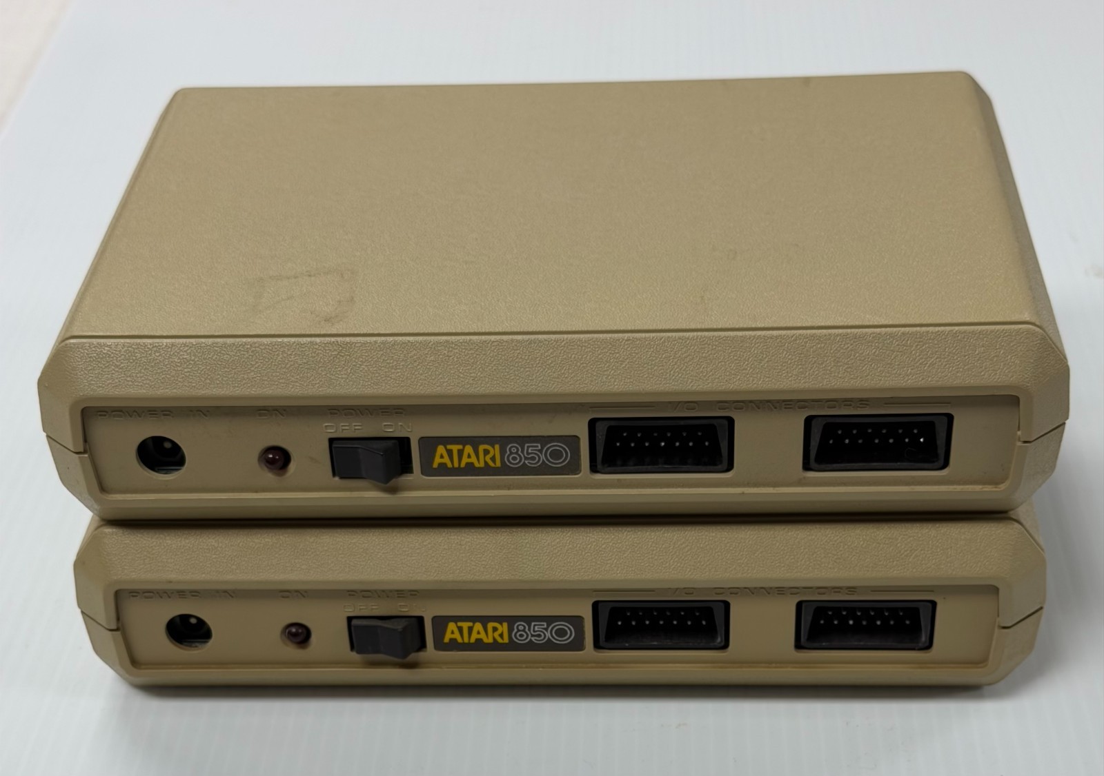 2x Atari 850 Interface Module for 400 800 2x SIO -No Power Supply- Both Power ON