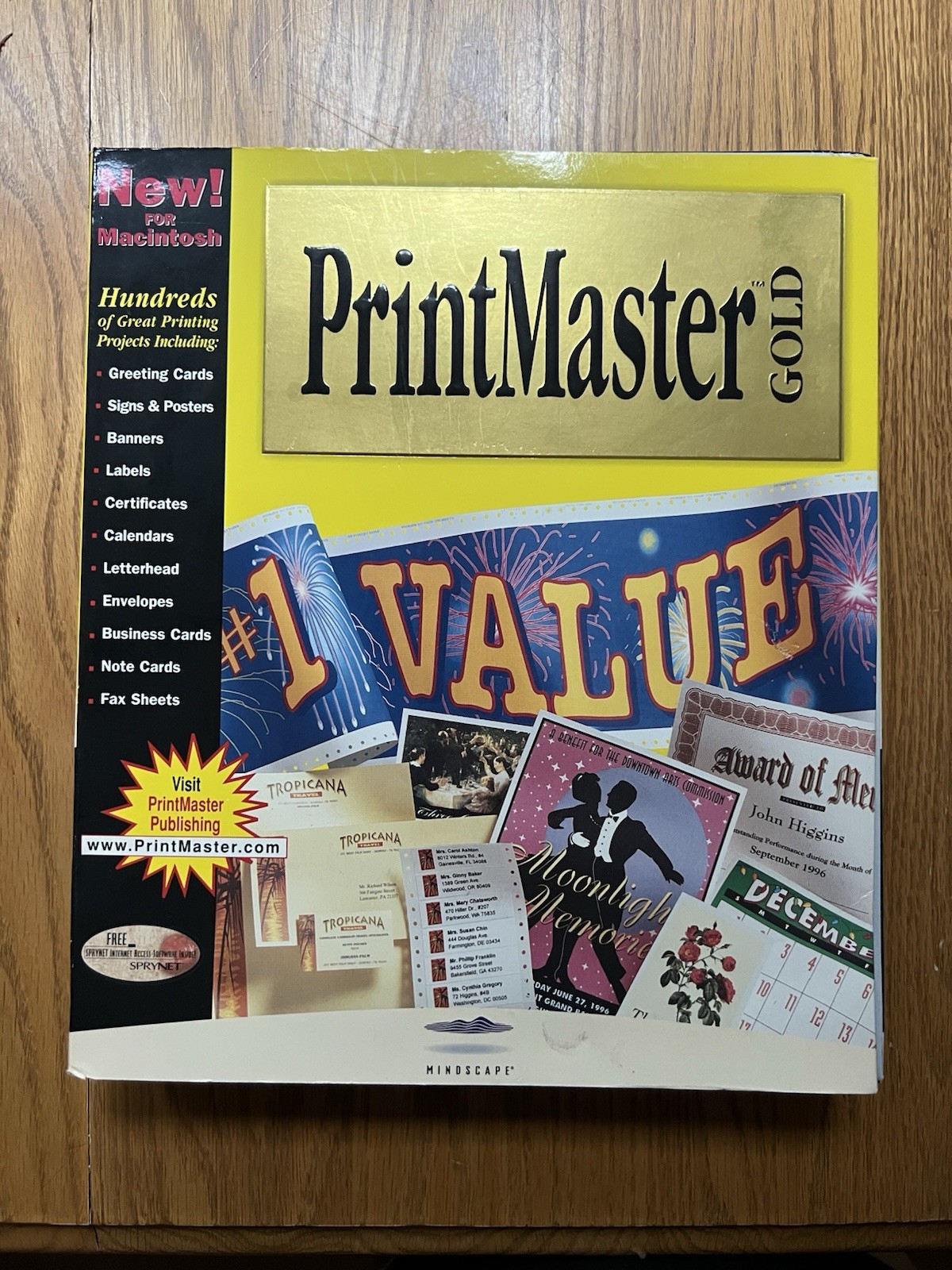 Vintage PrintMaster Gold Macintosh CD-ROM Mindscape 1996 Mac Big Box Software