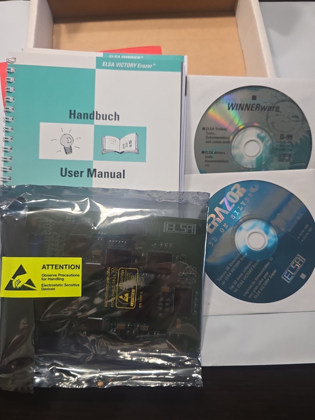  ELSA VICTORY ERAZOR-AGP-4 Riva 128 VGA Graphics Card+Manual+2CD's - 4MB NOS