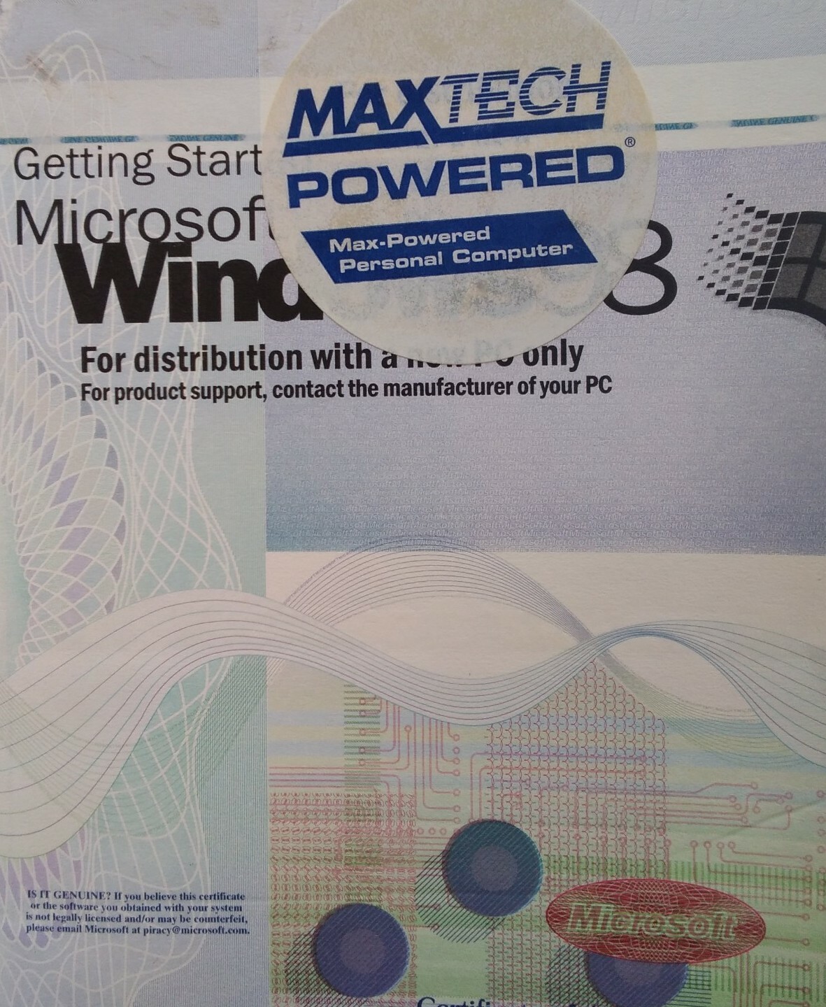 MICROSOFT Windows 98 Guide Getting Started Original OEM 1998 Manual Book 
