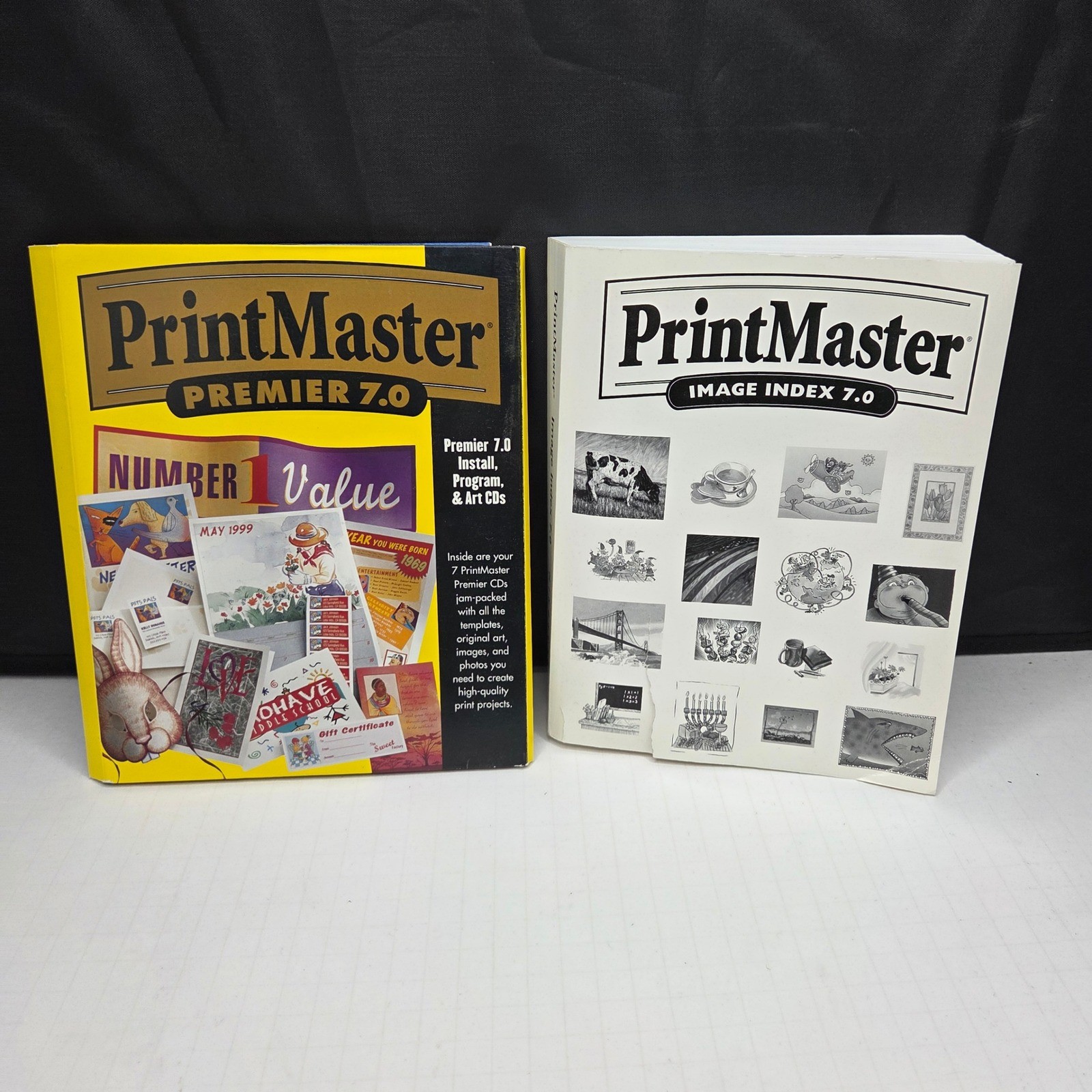 PrintMaster Premier 7.0 Mindscape Vintage PC CD-ROM 7 Discs Image Index Manual