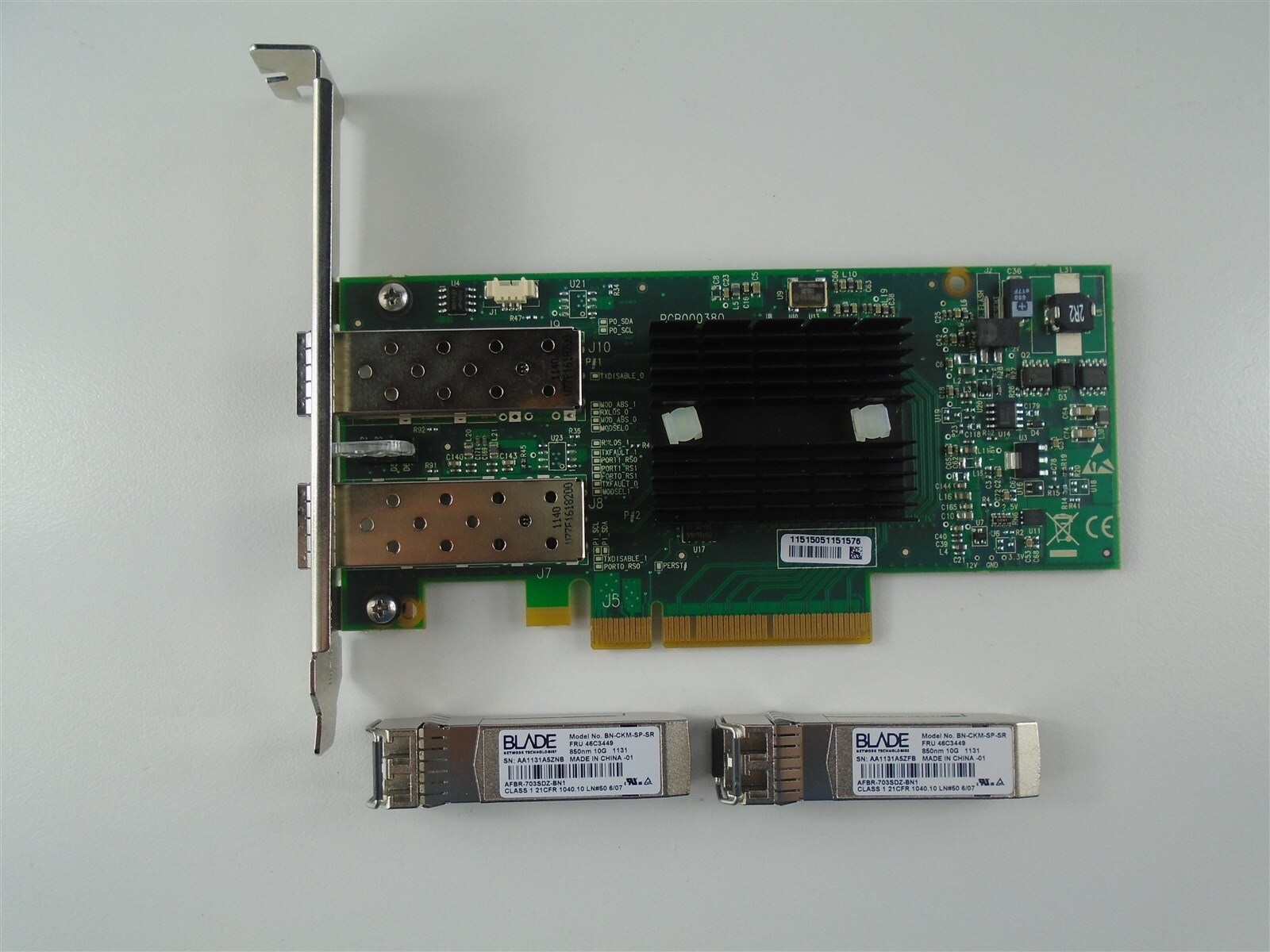 IBM 81Y9993 -2 Dual Port 10Gbe Adapter  With 2 Transceiver 10Gb IBM P/N 46C3449 