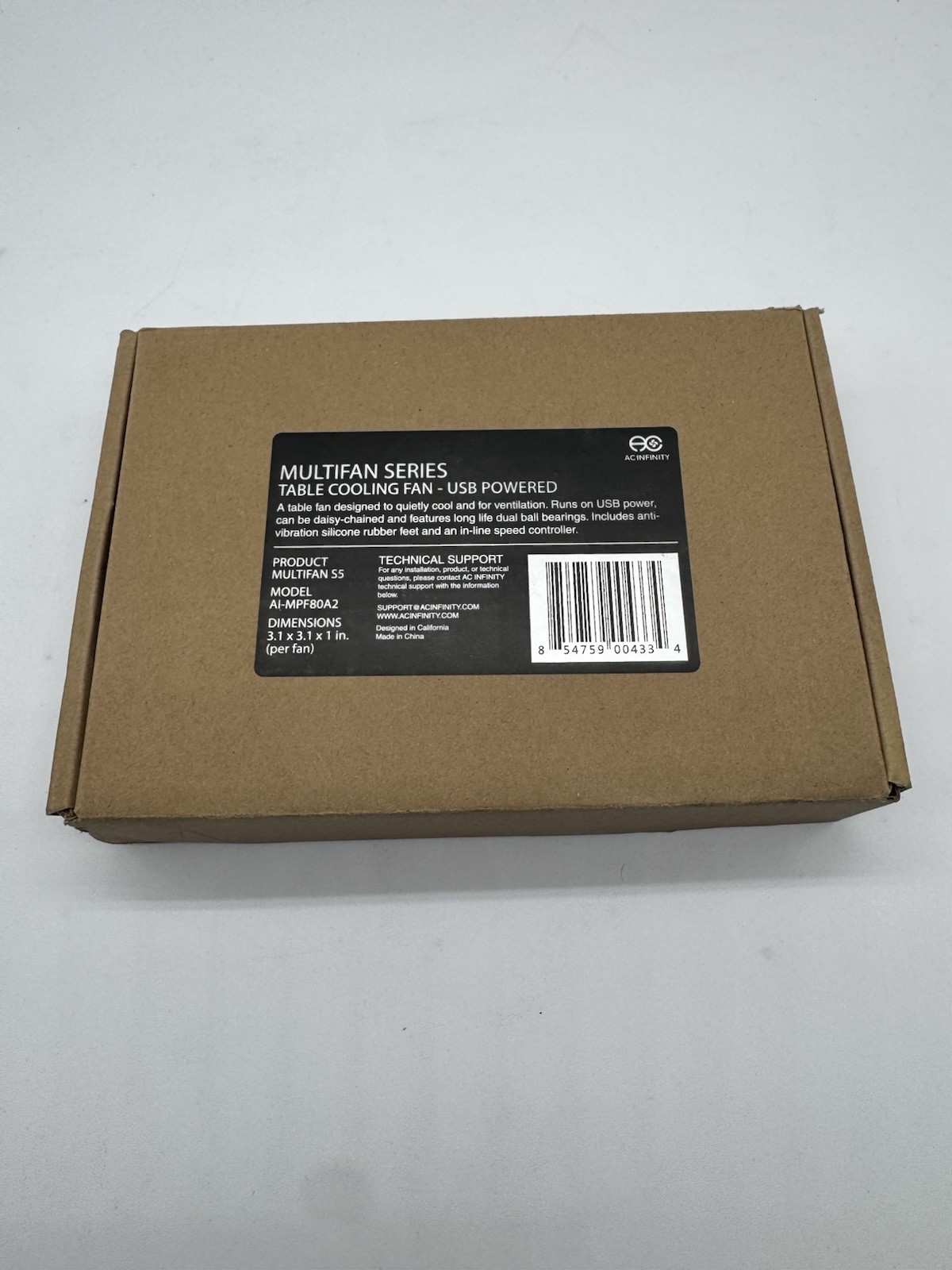 AC Infinity Multifan S5 Dual 80mm Quiet USB Cooling Fan - AIMPF80A2
