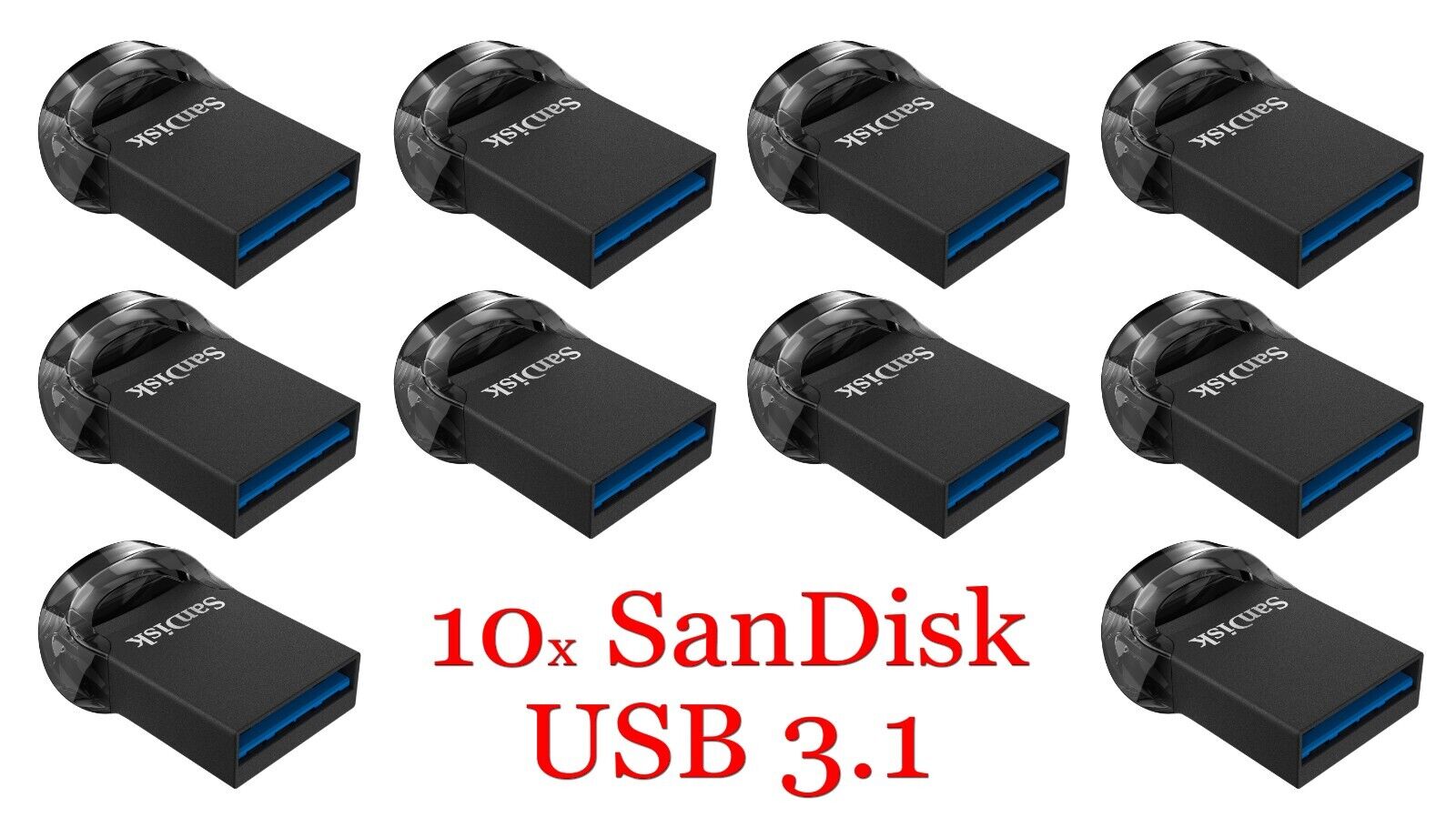 LOT 10x SanDisk ULTRA FIT USB Drive 32 GB USB3.1 SDCZ430-032G