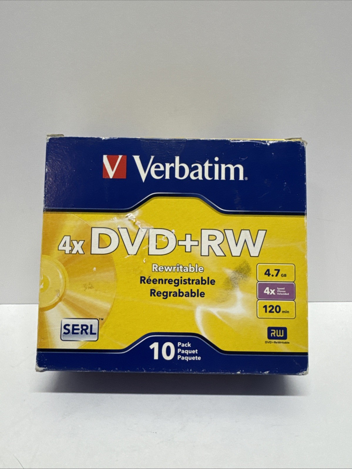 Verbatim DVD+RW Discs 4.7GB 4x w/Slim Jewel Cases Pearl 10/Pack 94839
