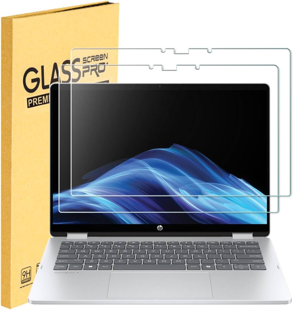 Tempered Glass Screen Protector for New 2025 HP OmniBook 5 Flip 2-in-1 Laptop