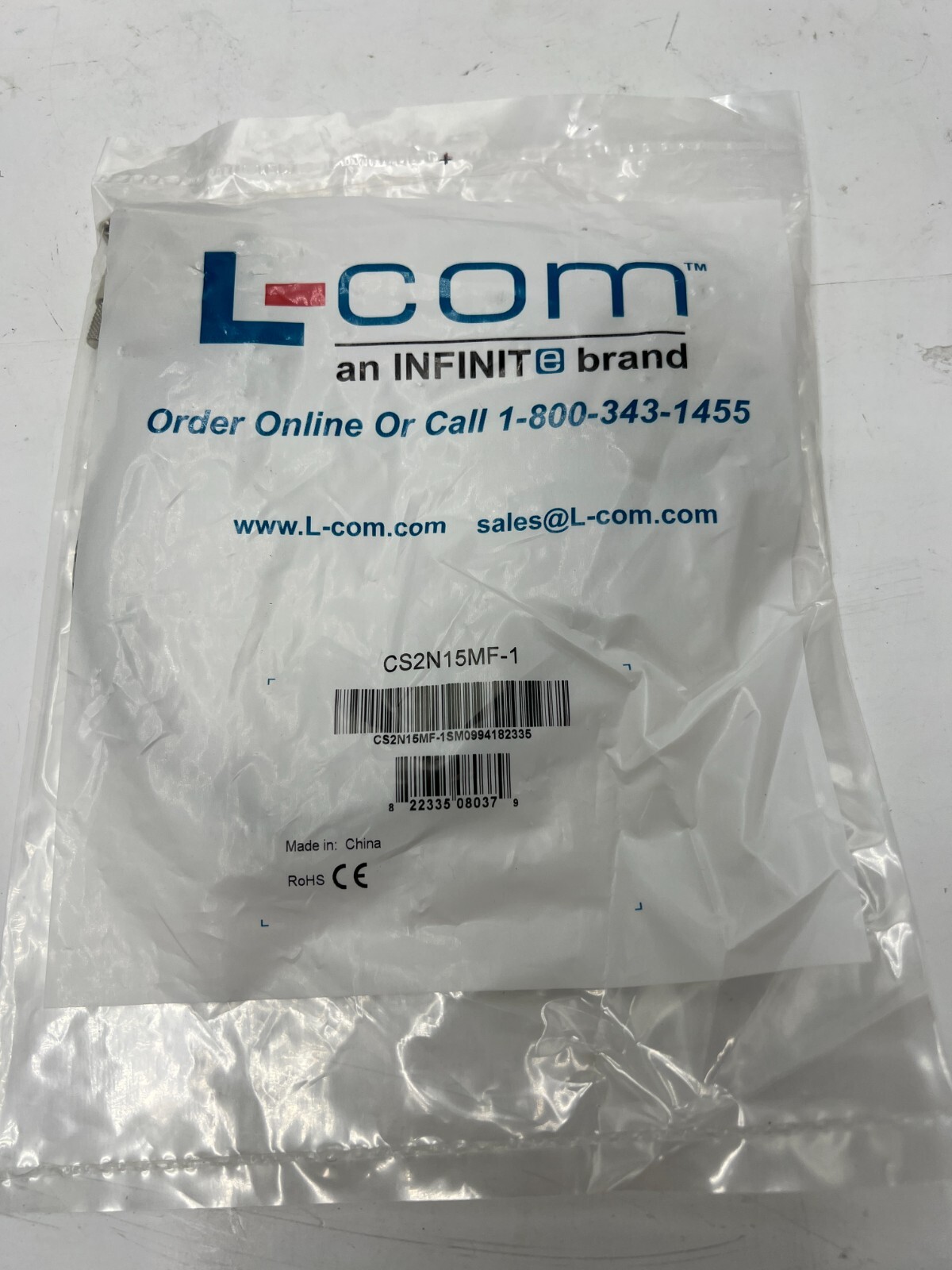 (QTY 2) L-Com CS2N15MF-1 Computer Cable, D Sub 15 Position Plug Light Gray