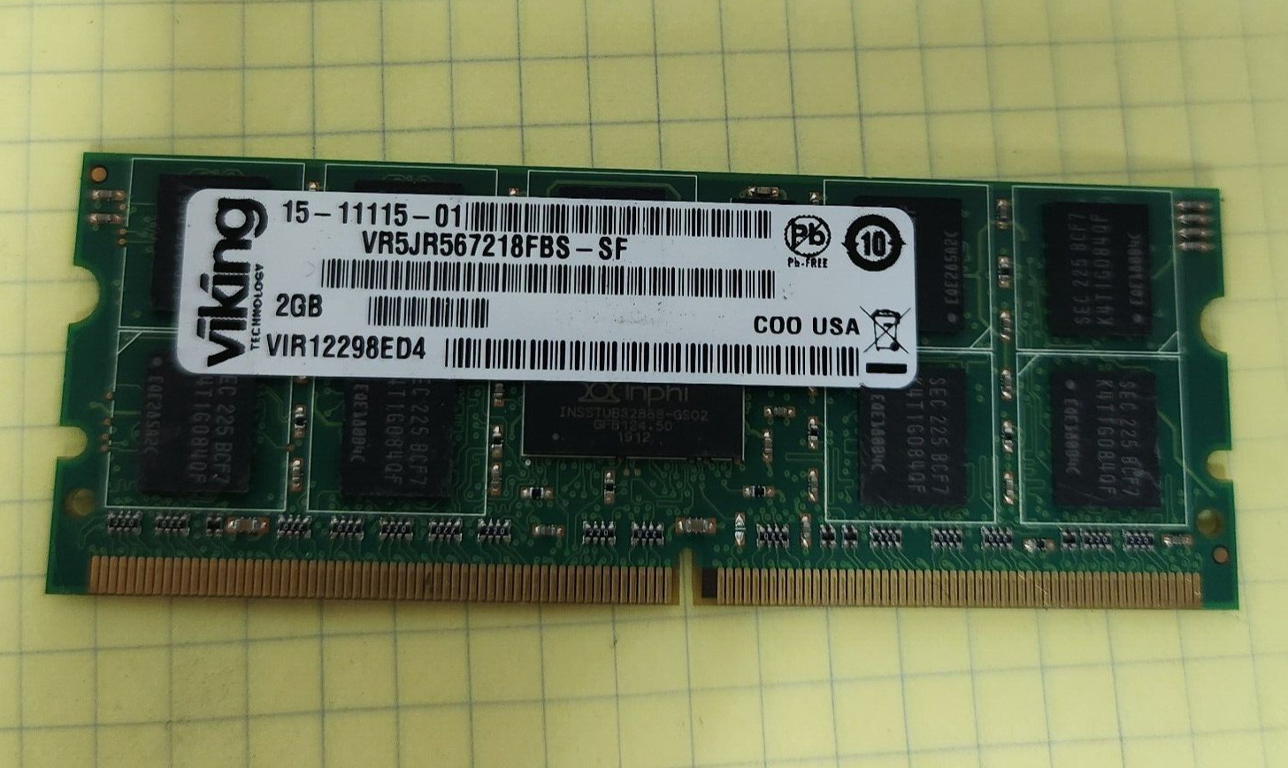 2x Cisco 15-11115-01 VIKING VR5JR567218FBS-SF 2GB PC2-2400 DDR2 2RX8 244Pin Mem.
