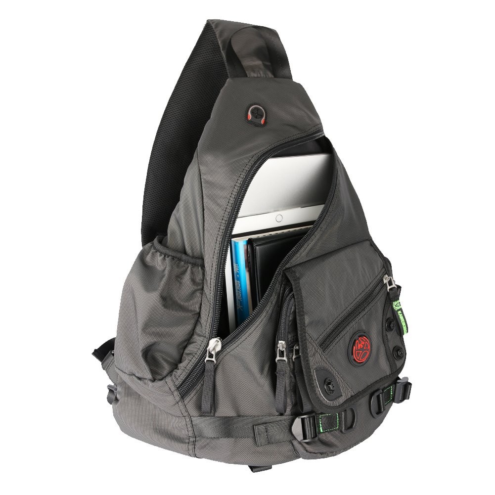 Kawei Knight Large Sling Bag Laptop Backpack Cross Body Large, A-black