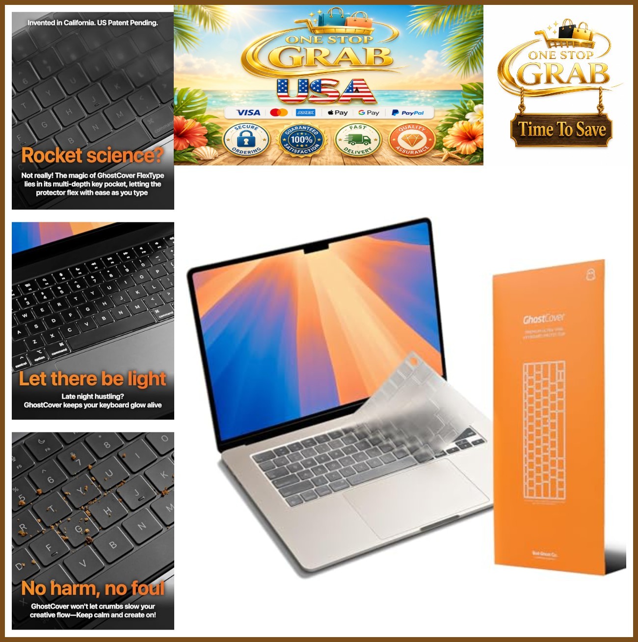 Keyboard Protector MacBook Pro 14 16 Air 13 15 Clear TPU Skin Touch ID Backlit